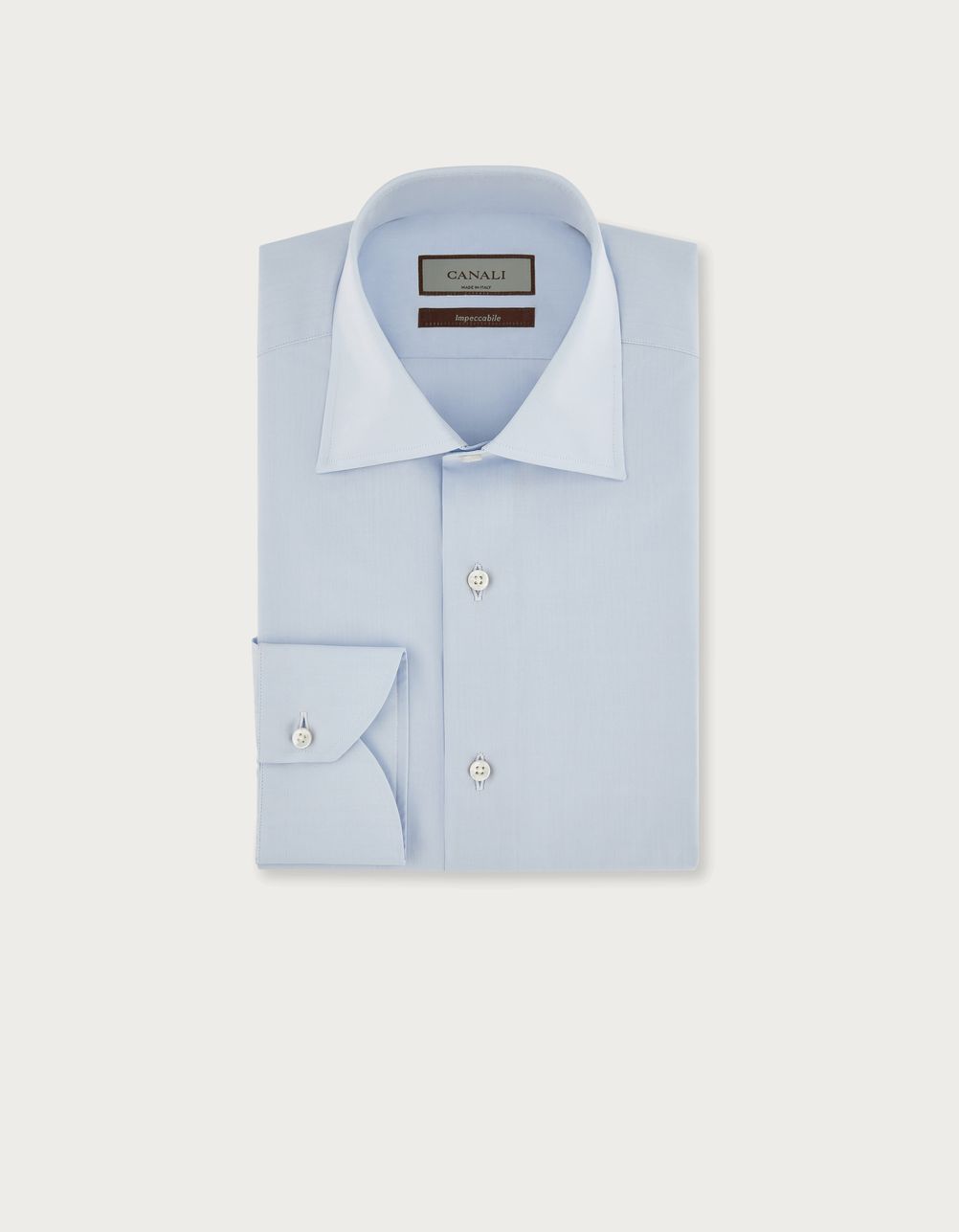 Modern fit shirt in light blue cotton - Exclusive