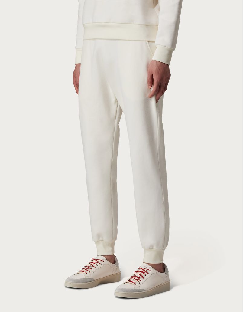 Brushed cotton pants with matching dragon embroidery on cream back pocket