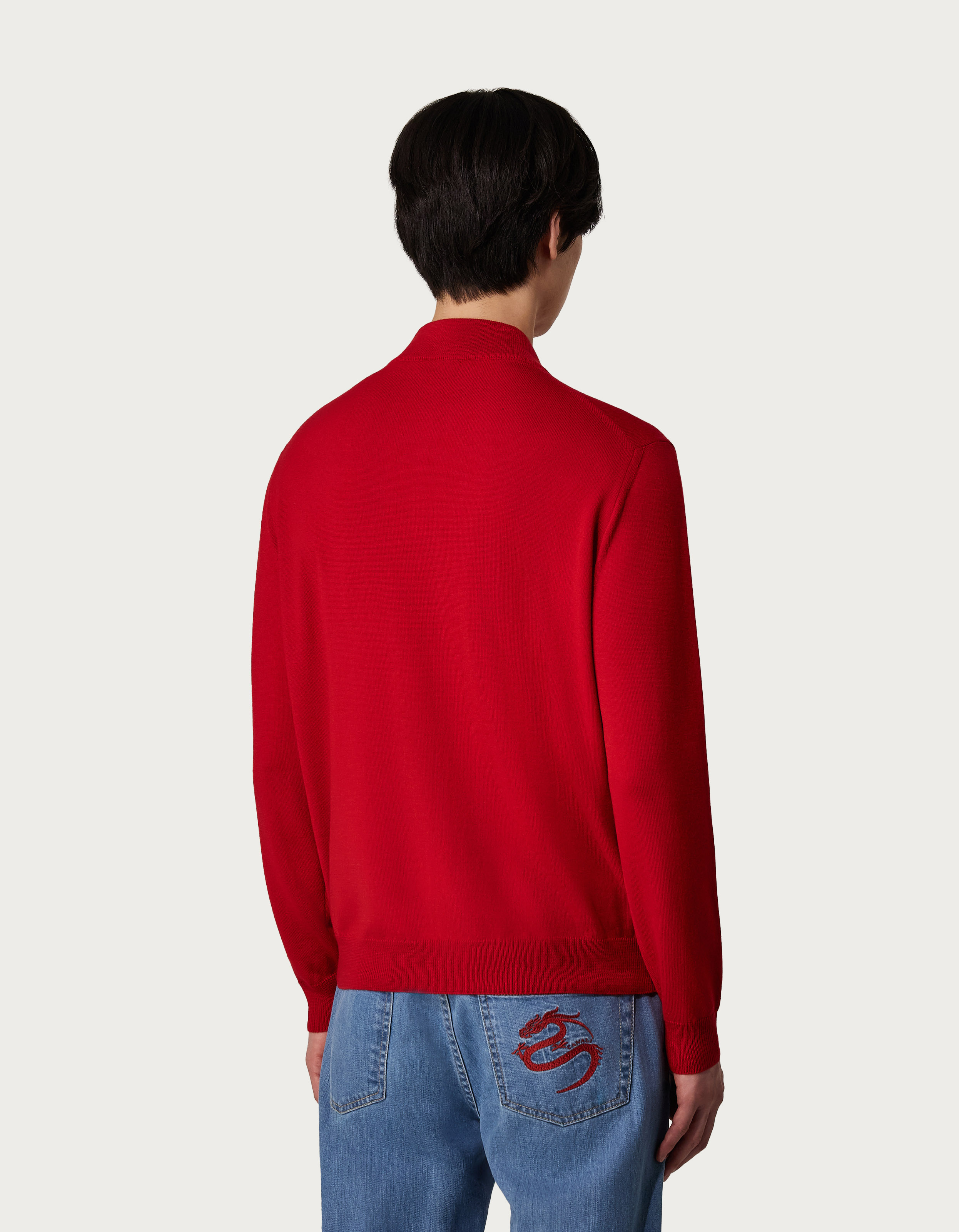 Merino wool turtleneck sweater in red - Canali INTL