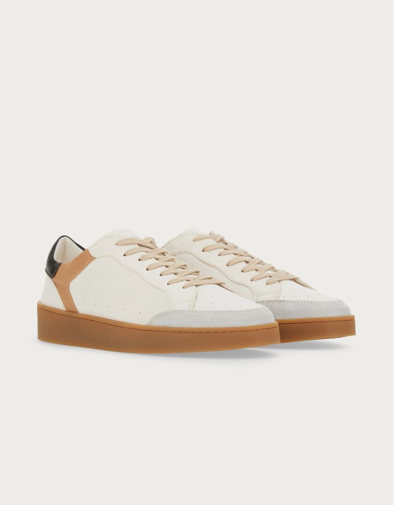 Cream and camel leather and suede Nuvola sneakers
