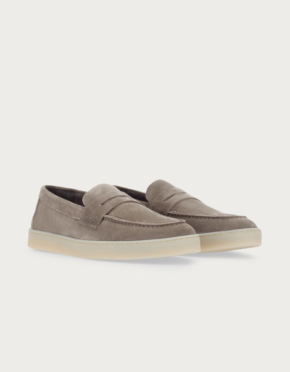 Sand suede loafers