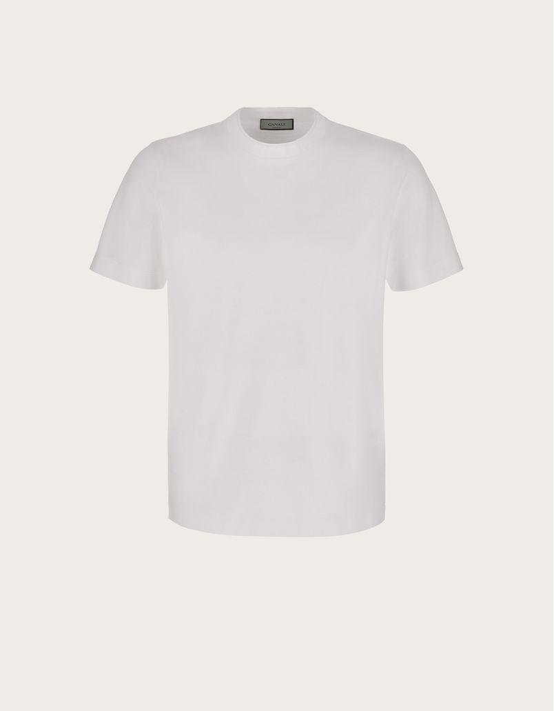 T-shirt blanc en coton fil d'Écosse
