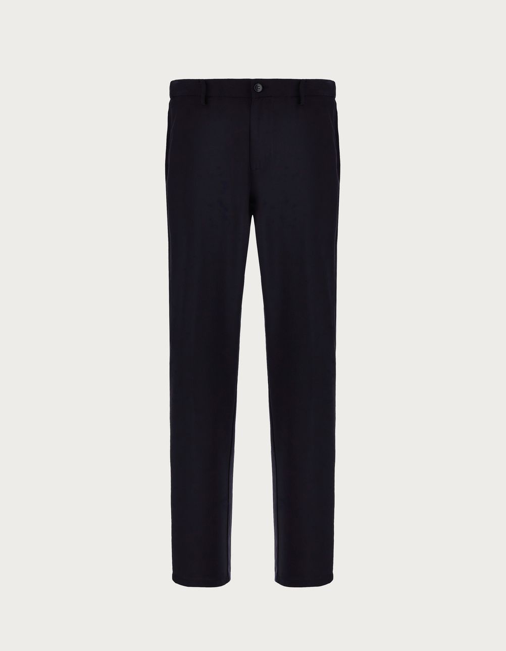 Chinos with drawstring in navy blue Impeccabile wool canvas