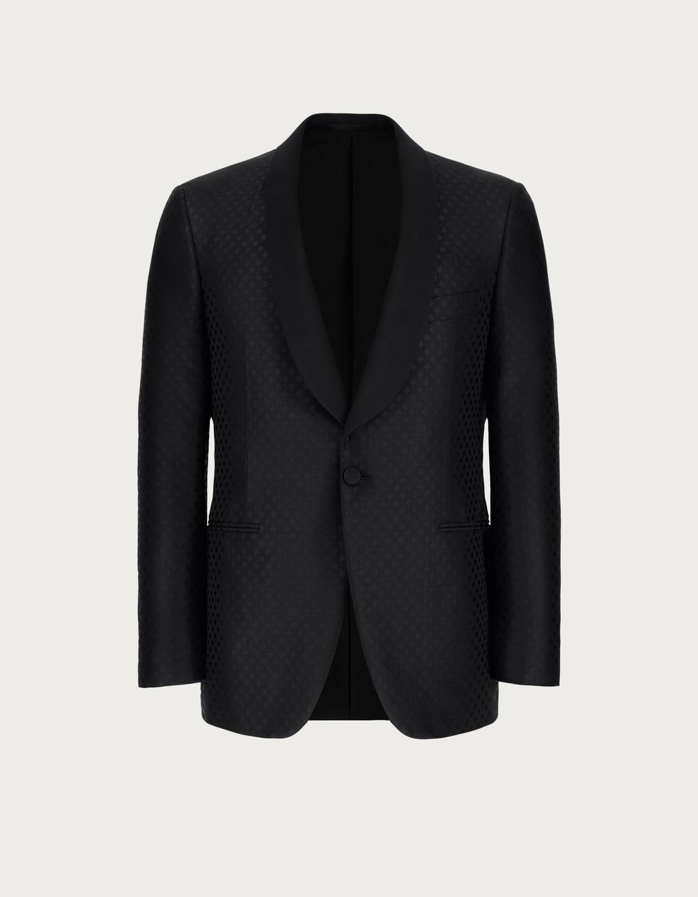 Black smoking jacket in silk