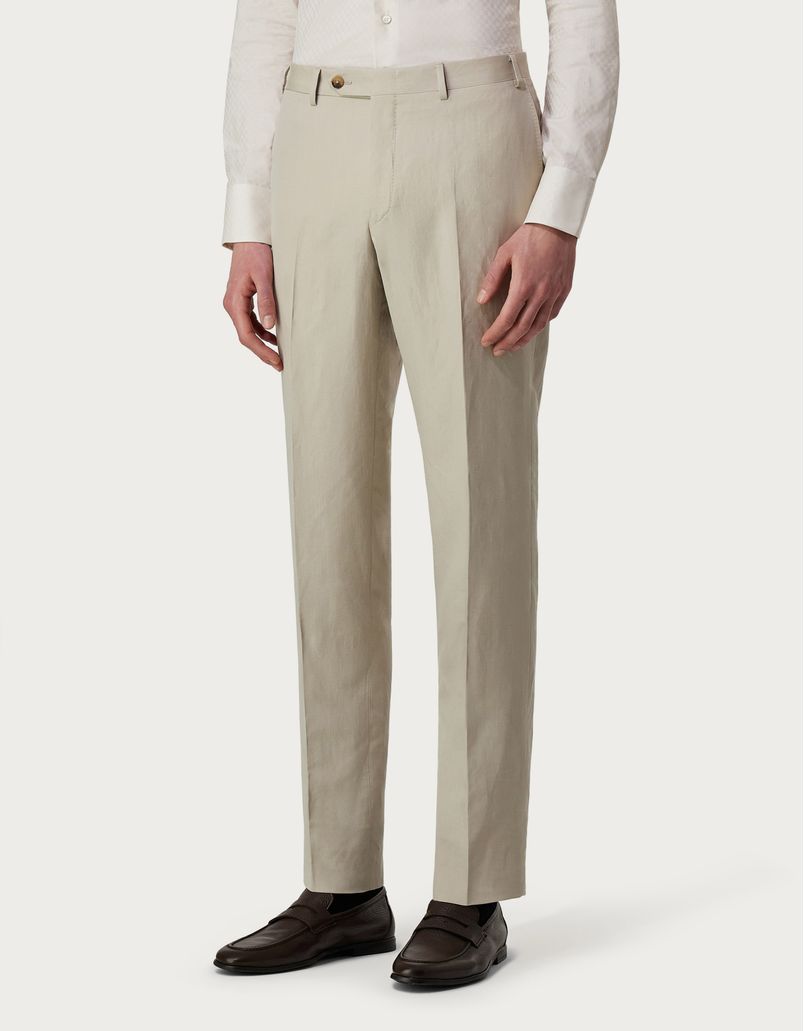 Pantaloni in seta e lino naturale - Exclusive