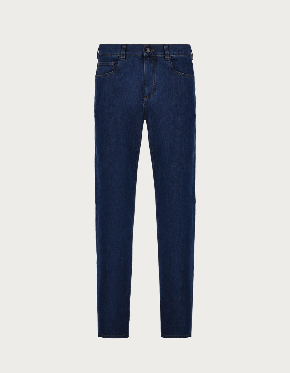 Five-pocket regular-fit stretch denim trousers in blue