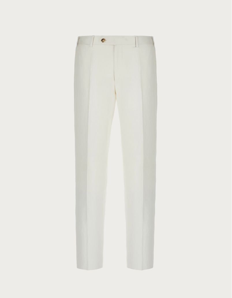 Pantalones de seda y lino blancos - Exclusive