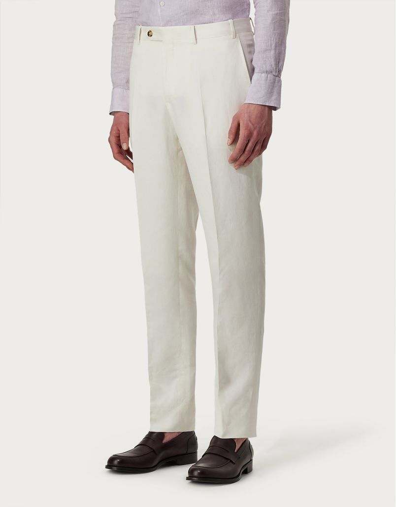 Pantaloni in seta e lino bianchi - Exclusive