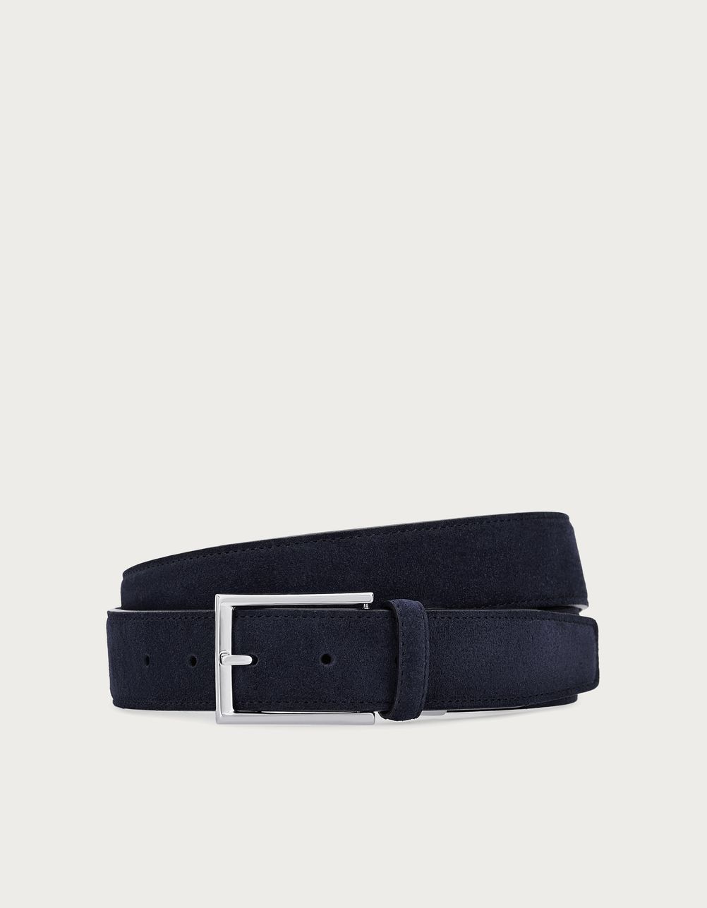 Blue suede calfskin belt