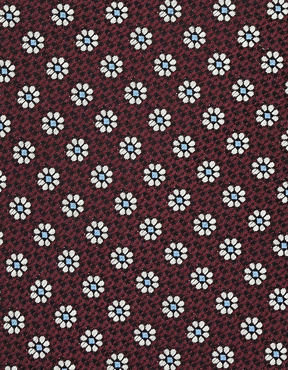 Burgundy patterned silk tie