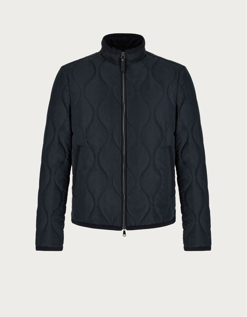 Quilted jacket in blue technical fabric