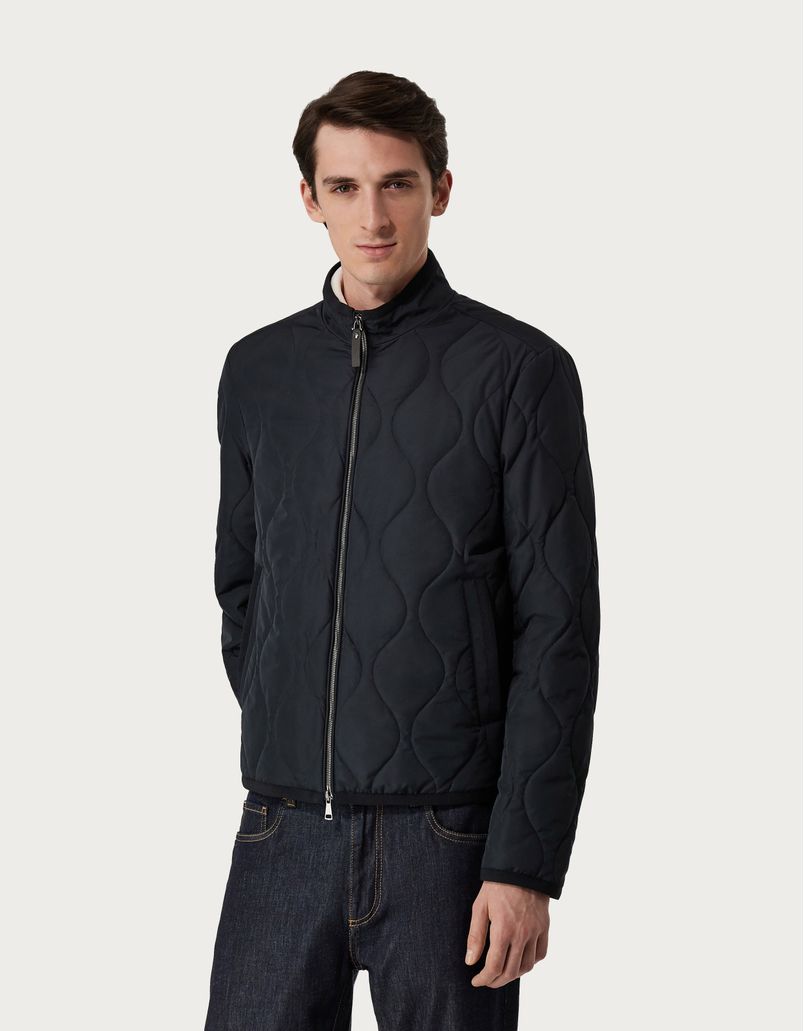 Quilted jacket in blue technical fabric