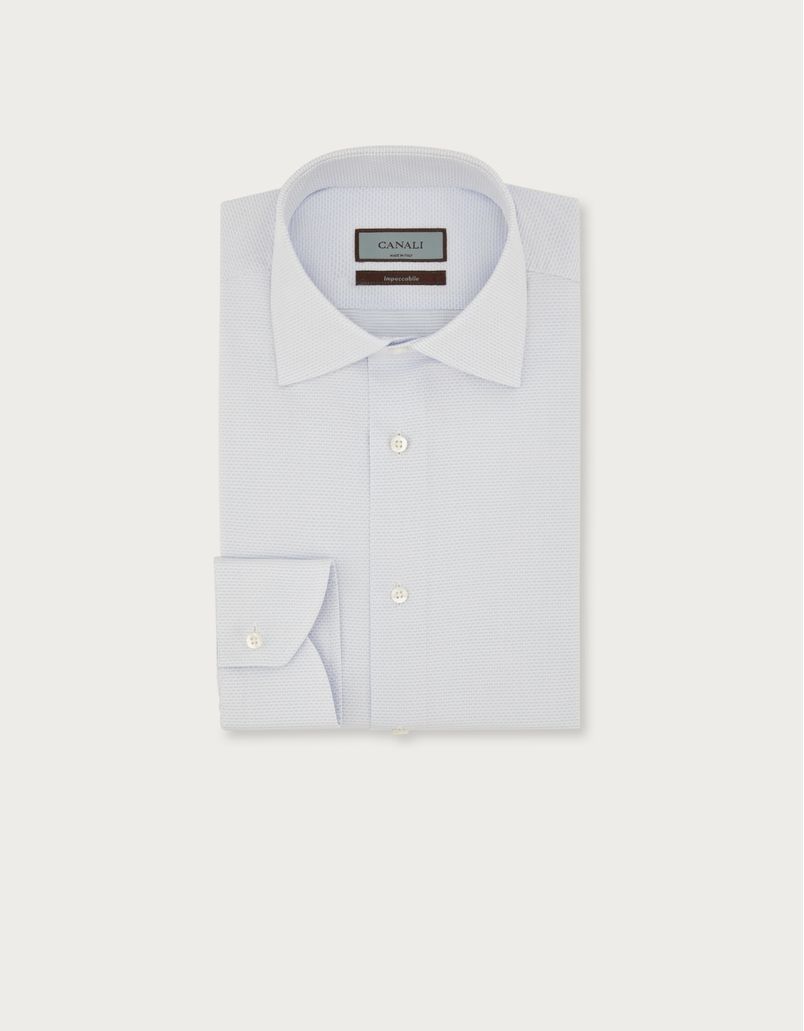Regular-Fit Hemd Impeccabile aus Baumwolle in Azurblau