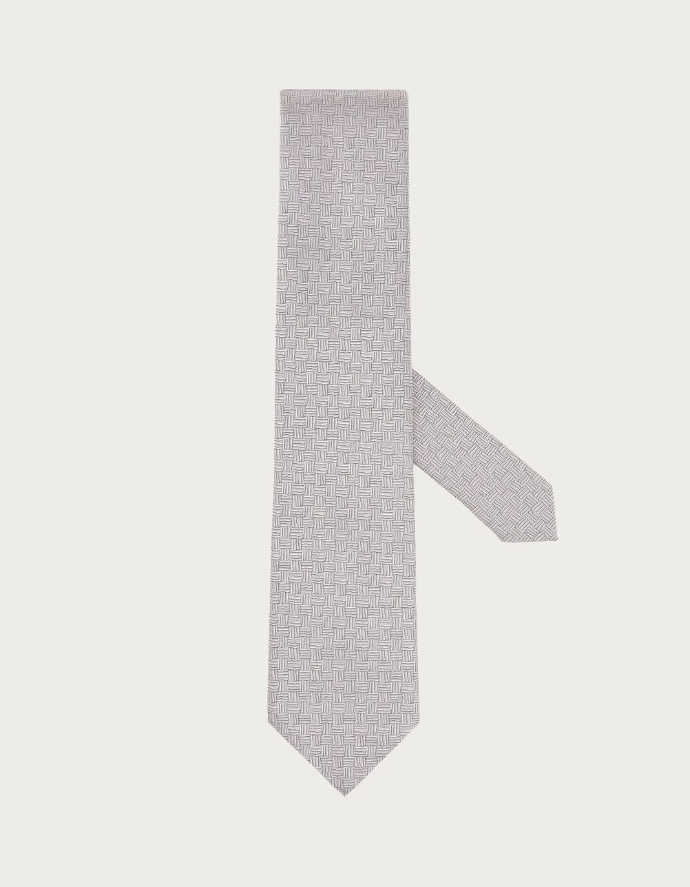 Cravate en soie rose avec fantaisie géométrique