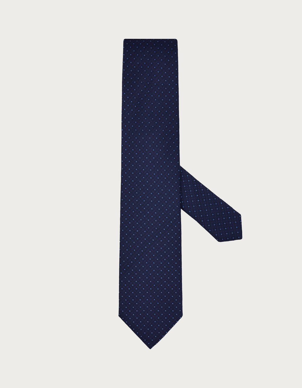 Cravate en soie bleu denim