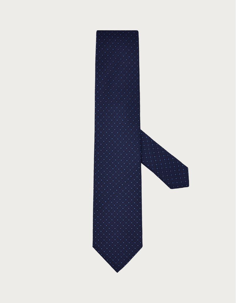 Denim blue silk tie