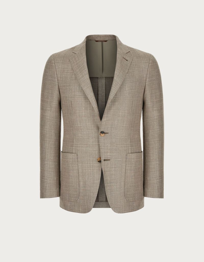 Kei blazer in beige linen silk and wool