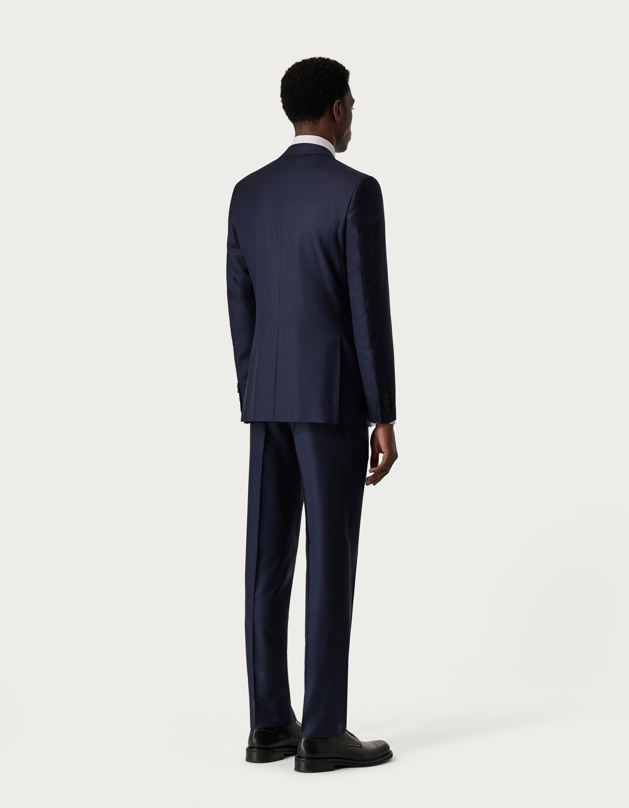 Navy blue suit with waistcoat in wool - Canali INTL