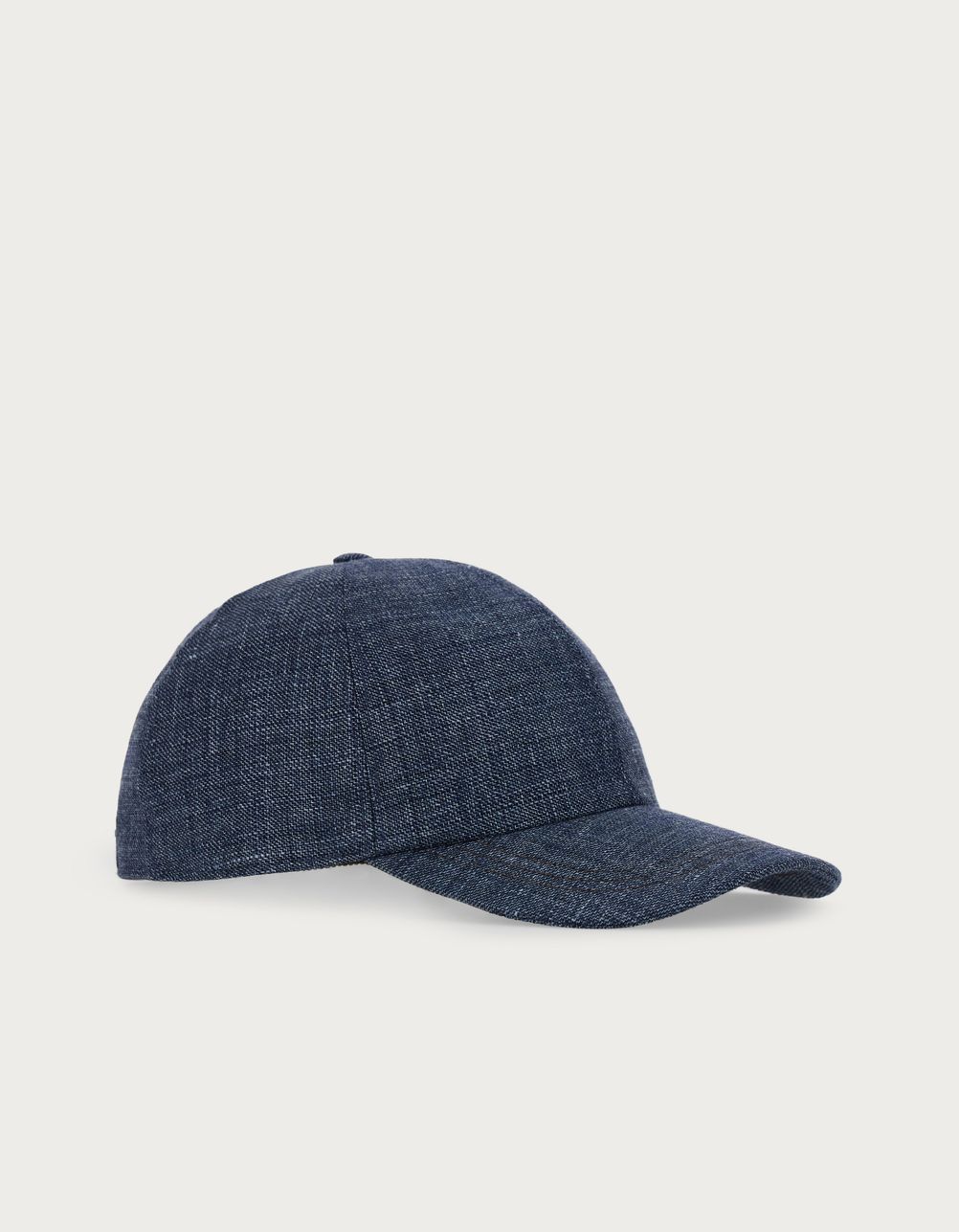 Gorra de béisbol de lino y lana en azul