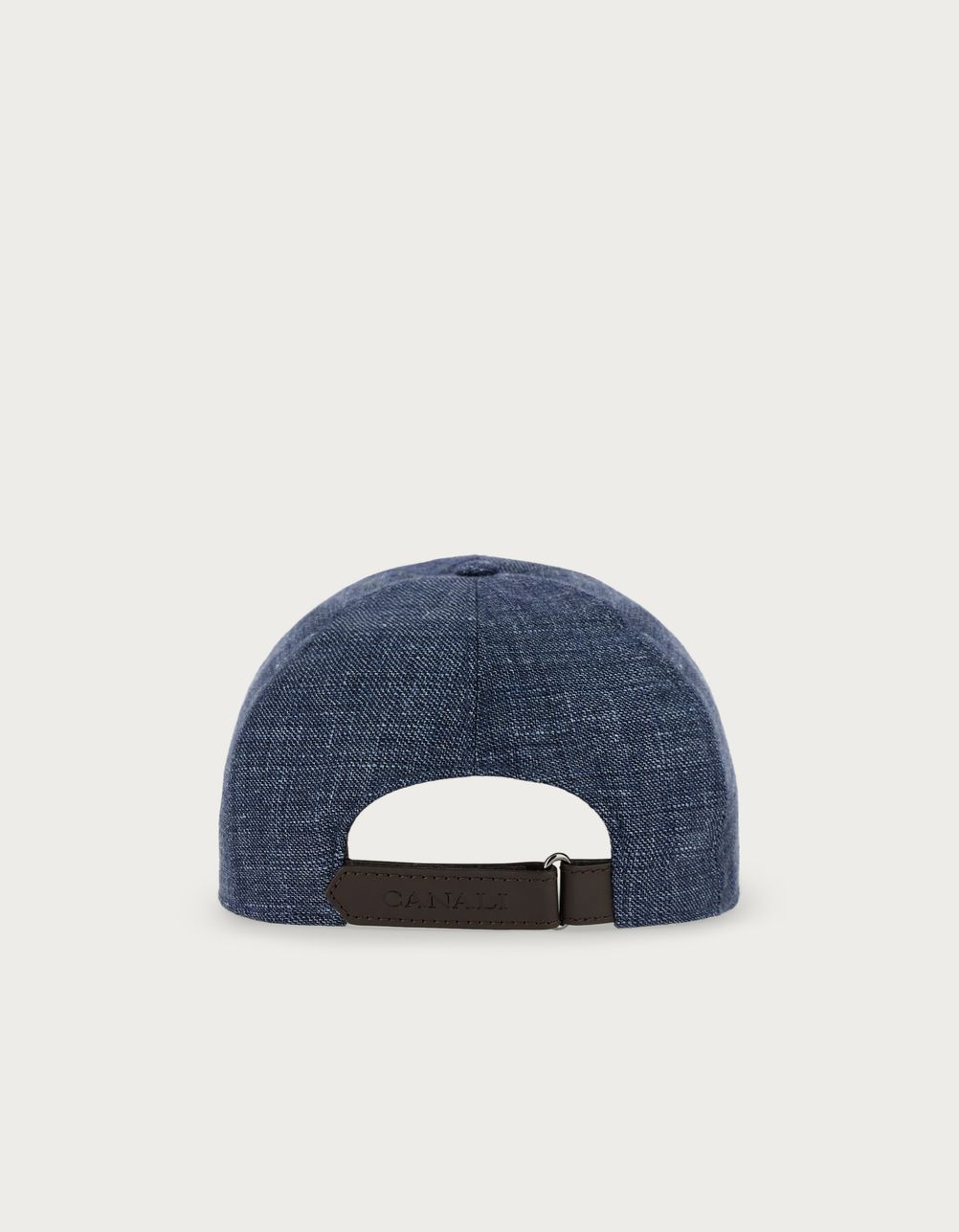 Blue linen and wool baseball cap