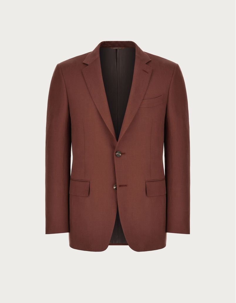 Rust blazer in silk and linen - Exclusive