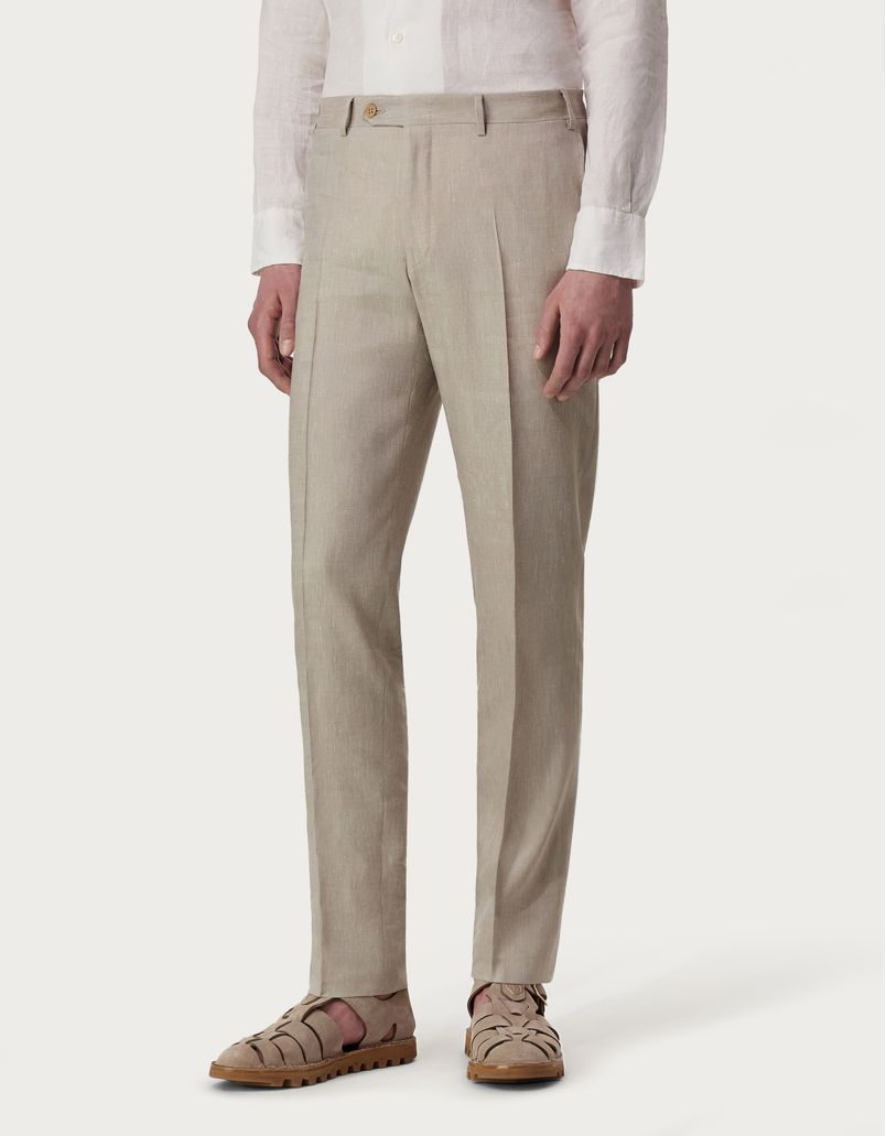 Natural pants in linen and wool