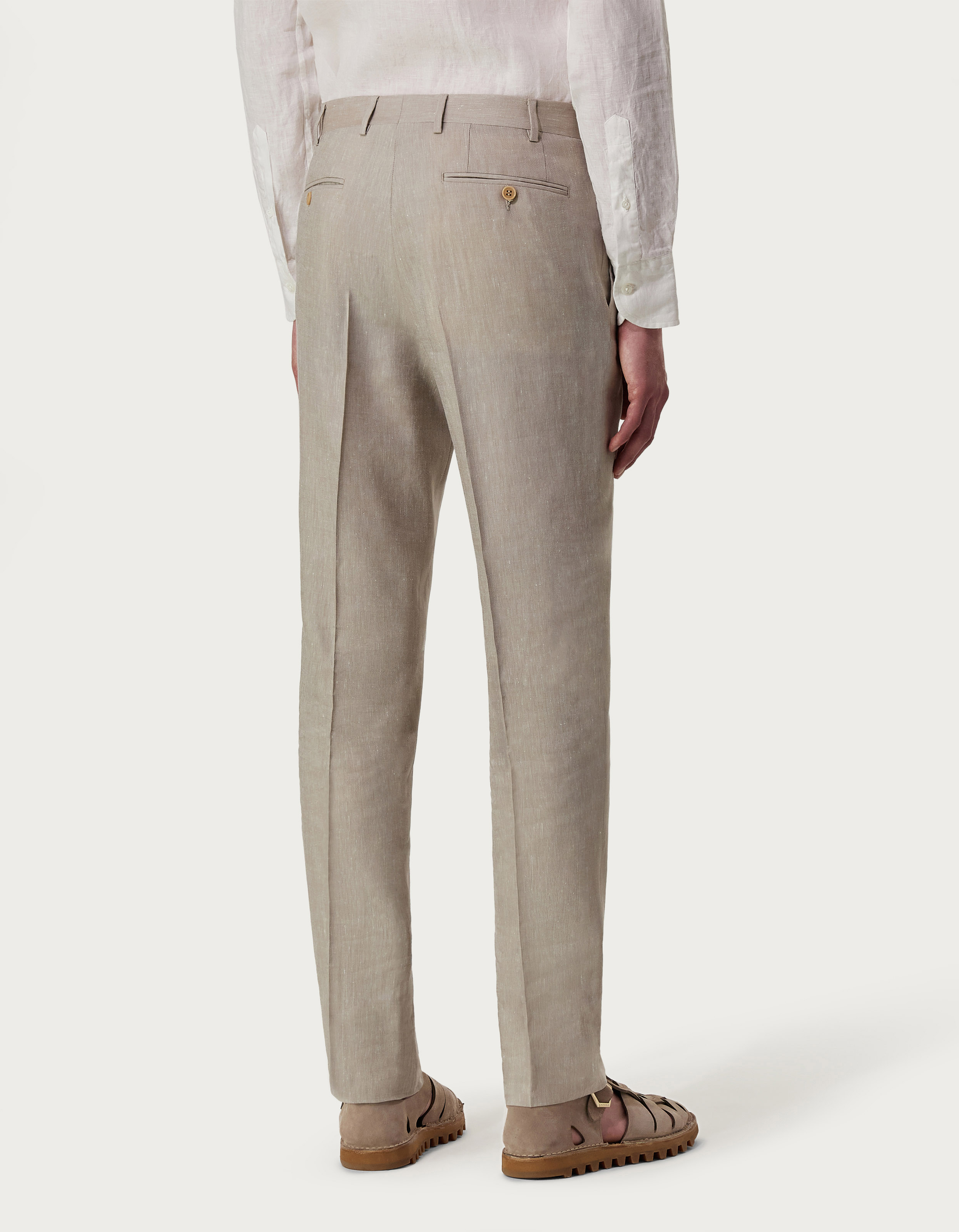 Pants in linen and wool in beige - Canali INTL