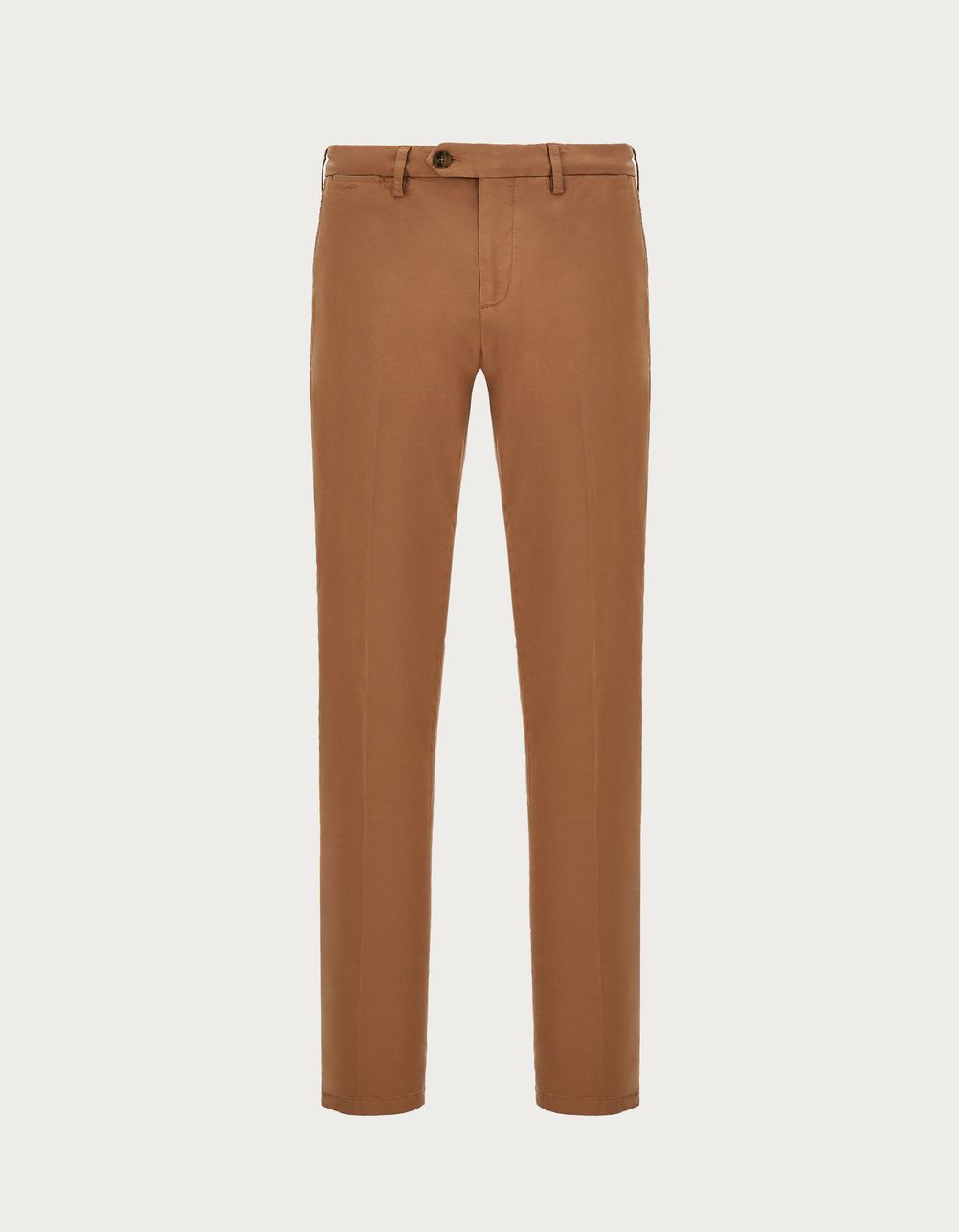 Cinnamon garment-dyed cotton microtwill chinos in a regular fit