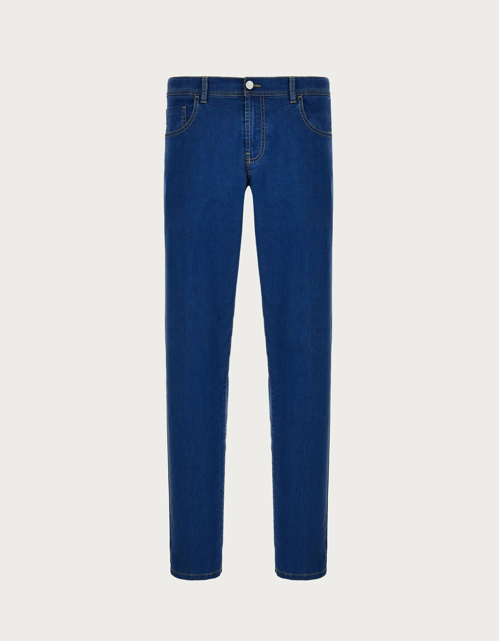 Five-pocket soft-touch blue denim pants