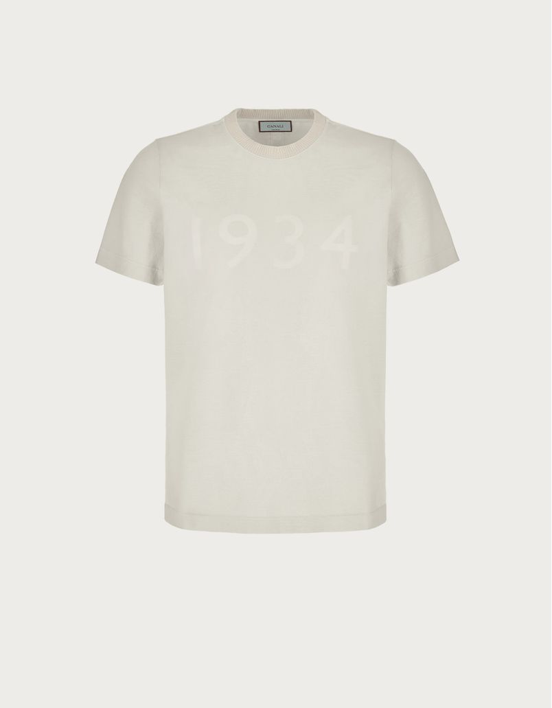 Off White T-shirt in garment-dyed jersey cotton with print