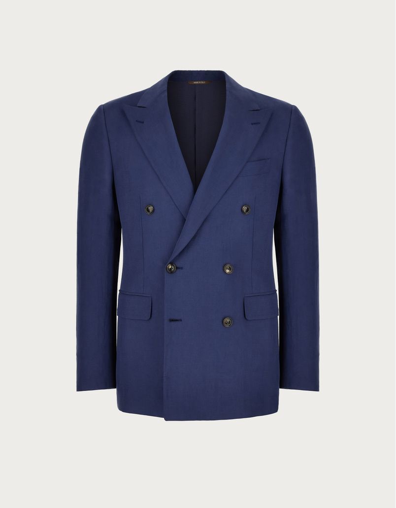 Bluette double-breasted blazer in silk and linen - Exclusive