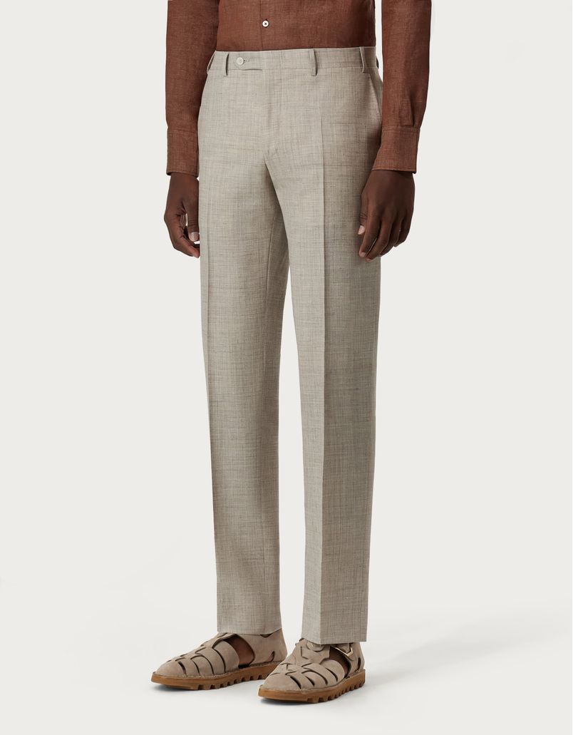 Travel pants in wool, silk and linen