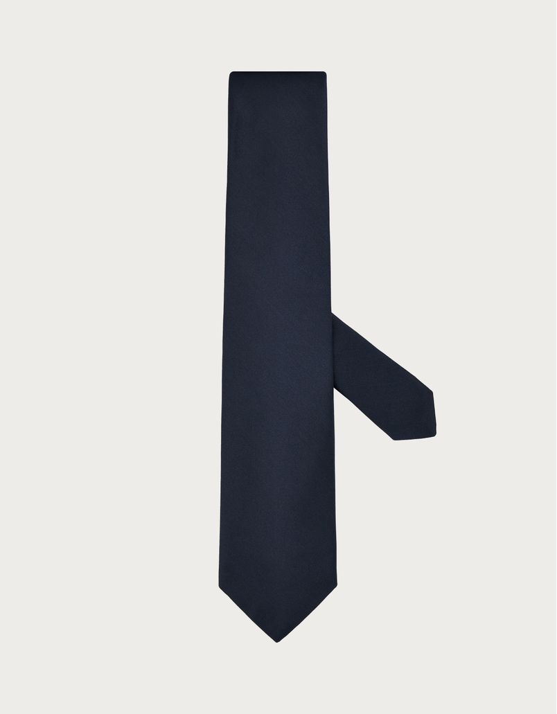 Jacquard tie in blue silk