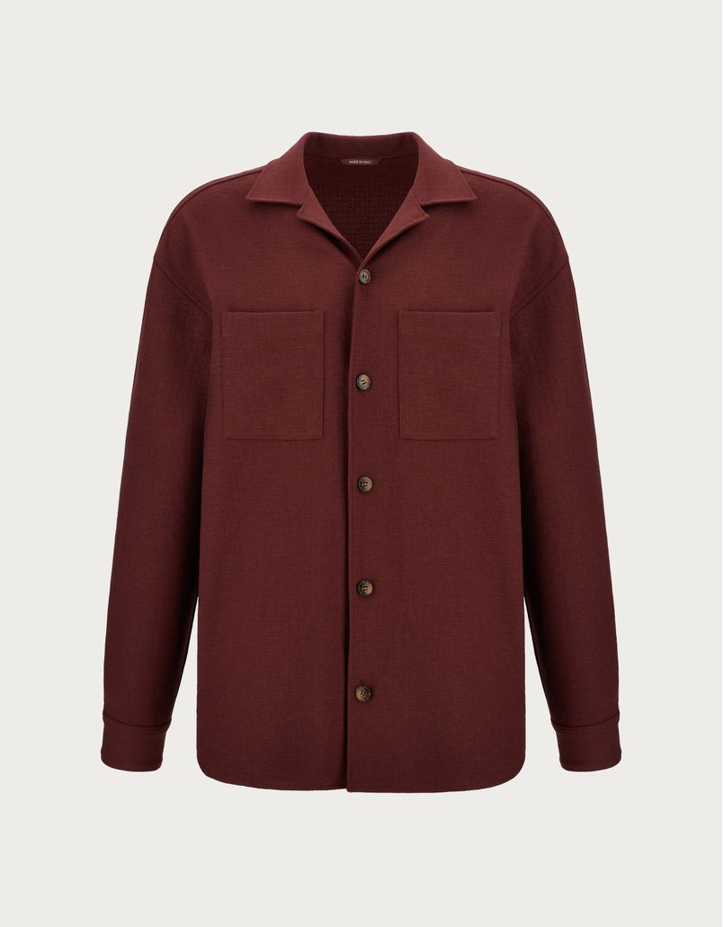 Dark red overshirt in a technical fabric