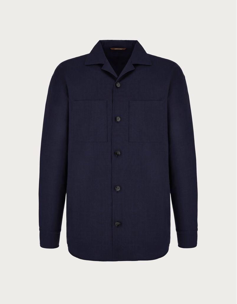 Overshirt aus Impeccabile-Wolle Marineblau