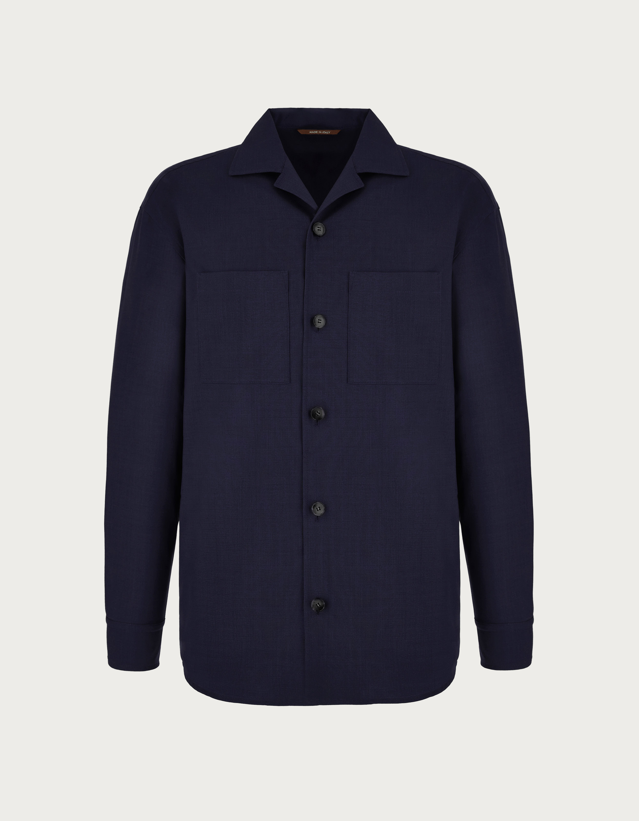 Relaxed fit navy blue overshirt in Impeccabile wool - Canali EU