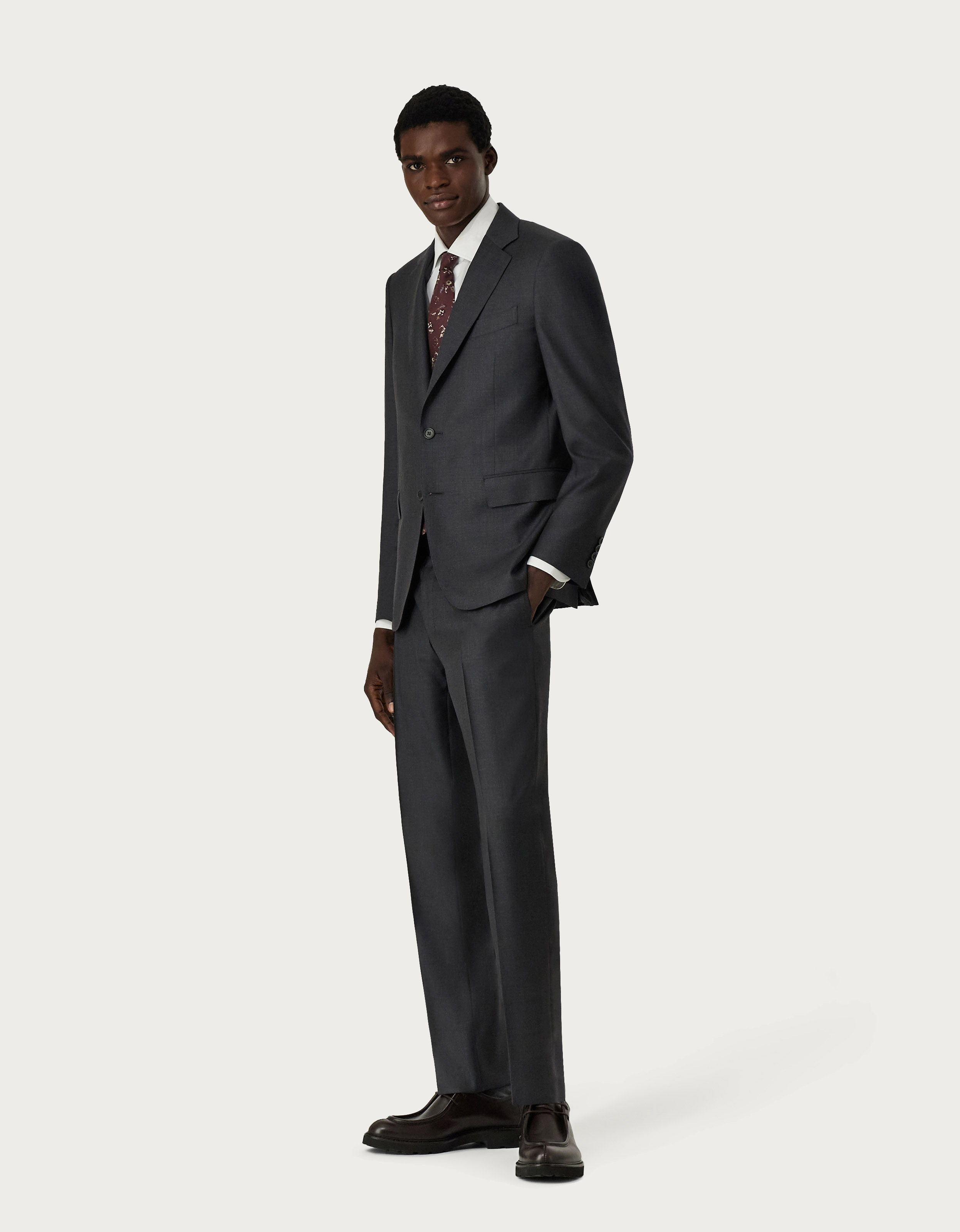 Charcoal Grey Pure Wool Suit Canali Intl 5472