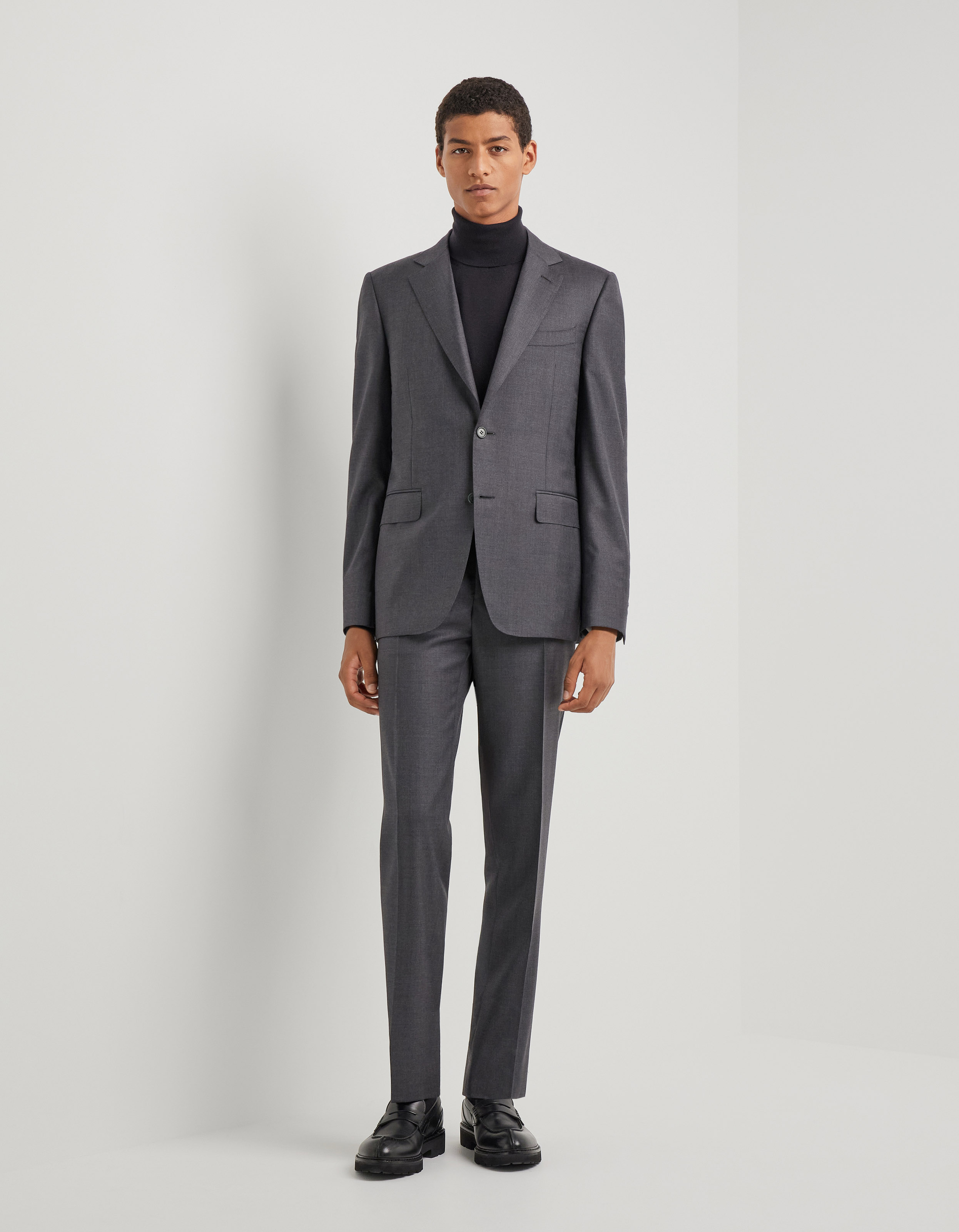 Charcoal grey pure wool suit Canali INTL