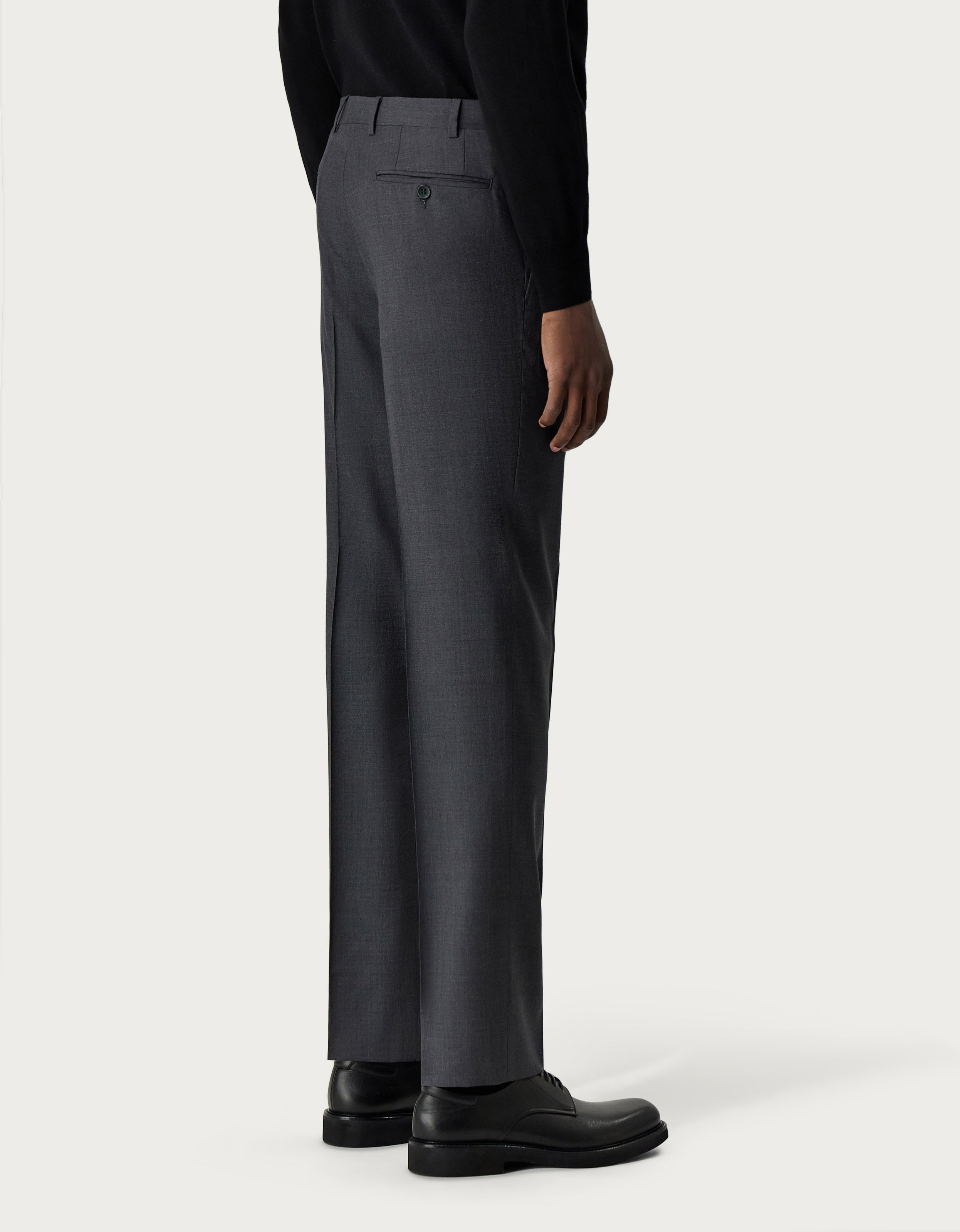 Dark grey pants with darts in Impeccabile wool - Canali INTL