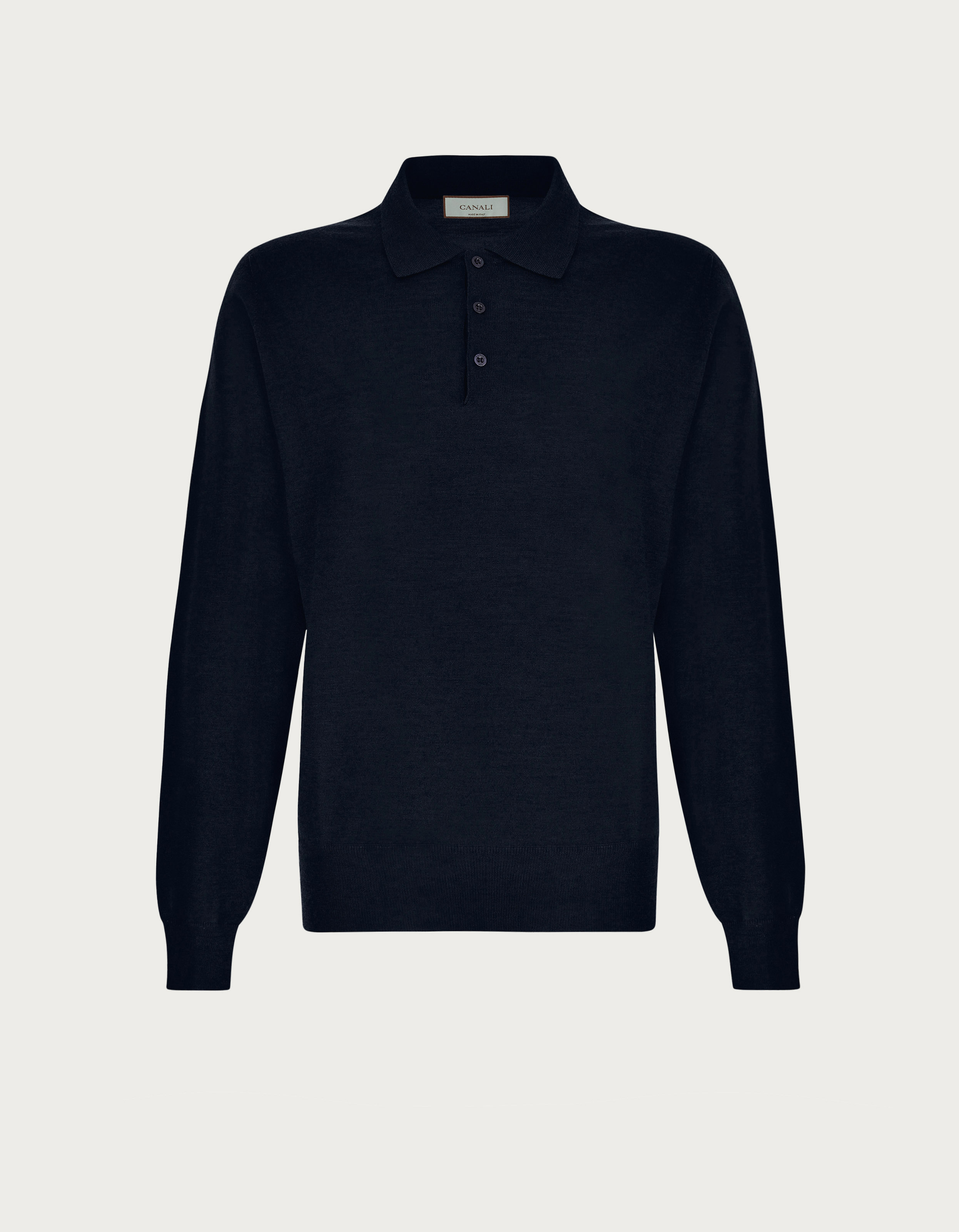 Navy blue pure wool polo - Canali INTL