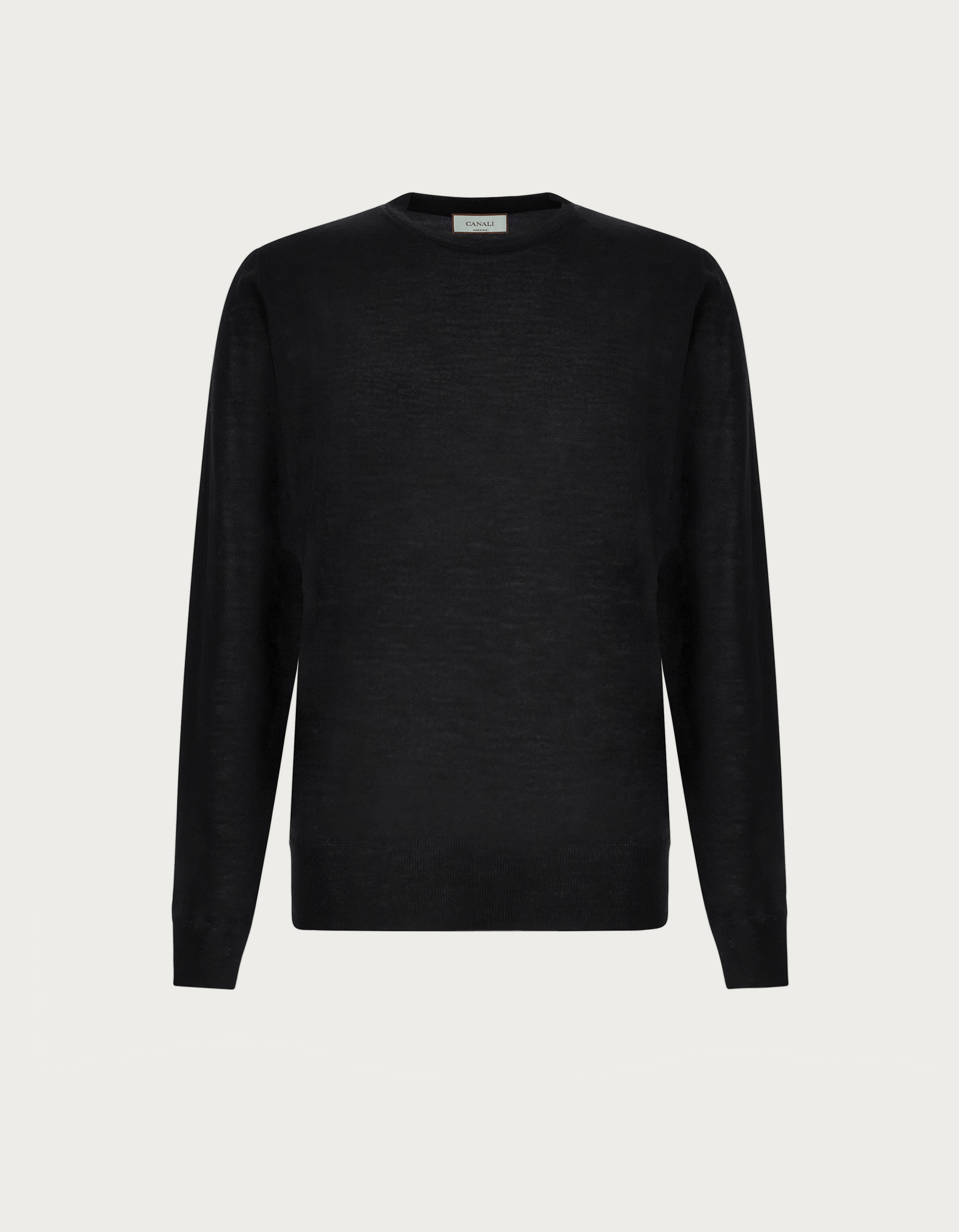 Black Pure Wool Crewneck Canali Eu