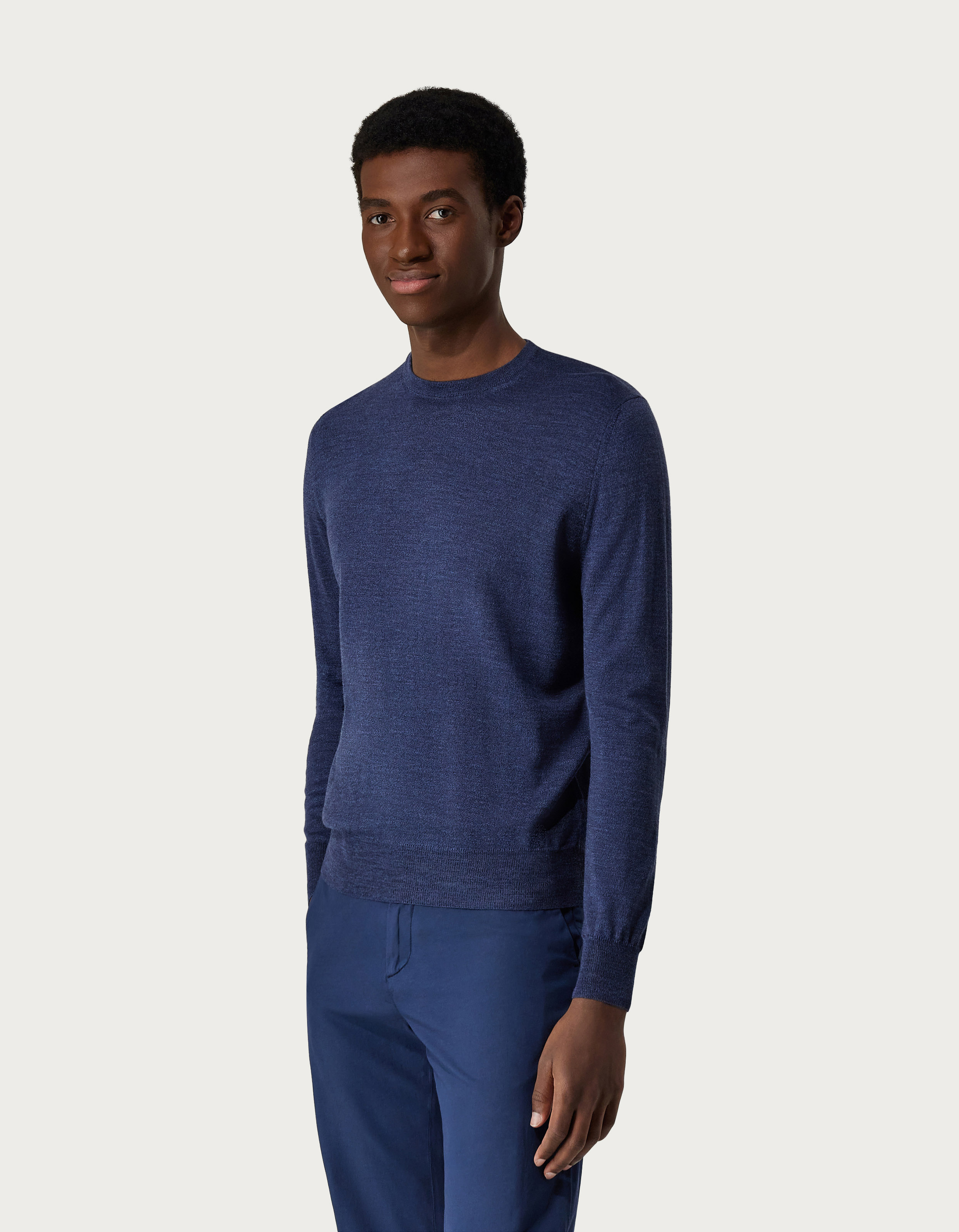 Pure Wool Blue Crewneck Canali Eu