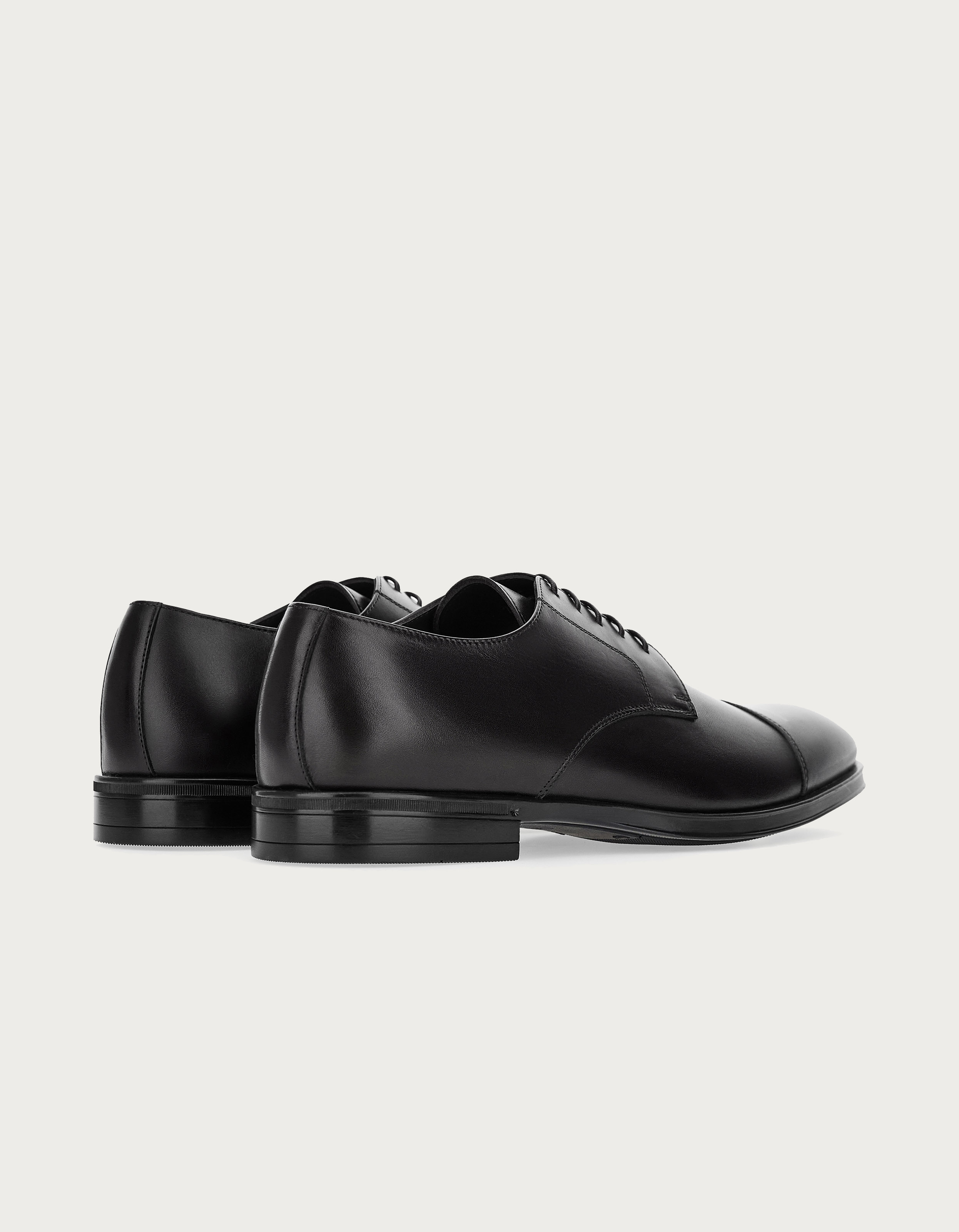 Derby shoes in black distressed calfskin - Canali GB