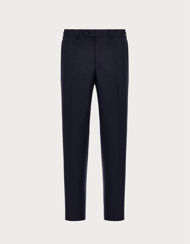 Dark Blue trousers in 150's wool - Exclusive