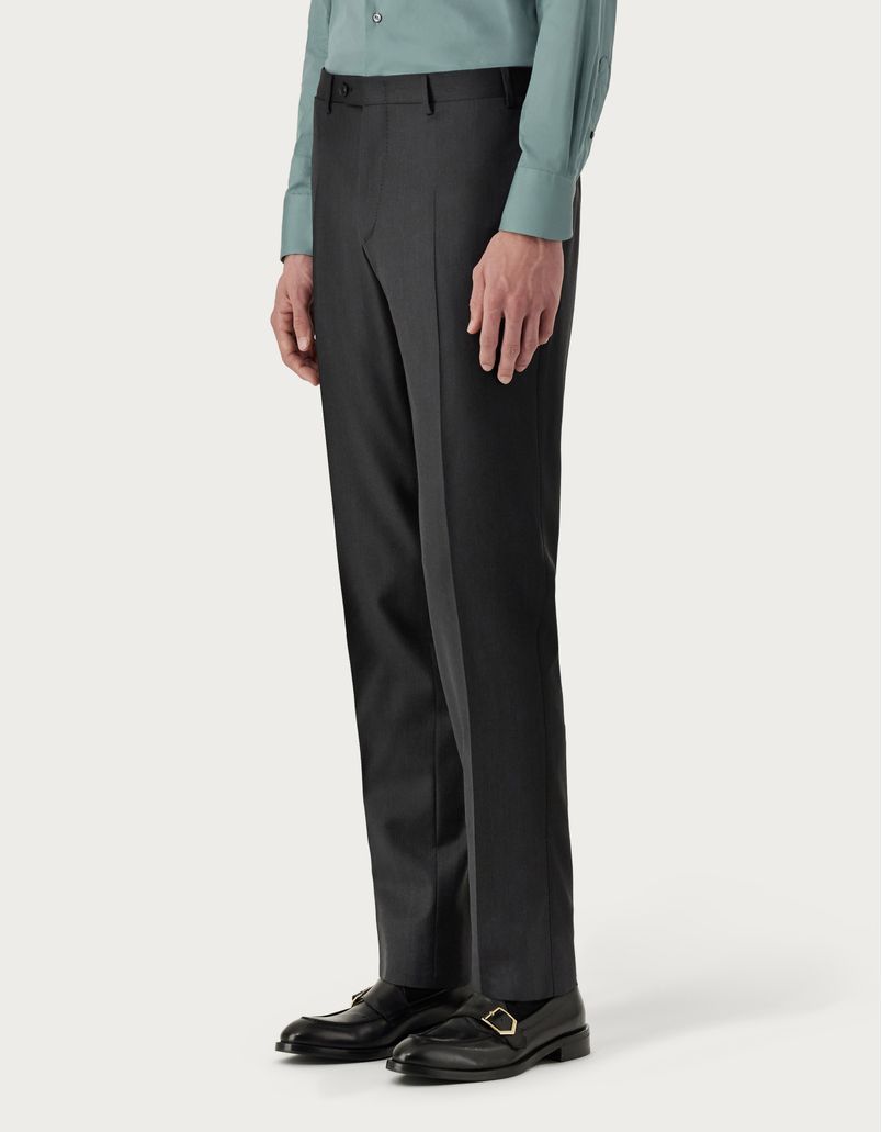 Anthracite trousers in 150's wool - Exclusive