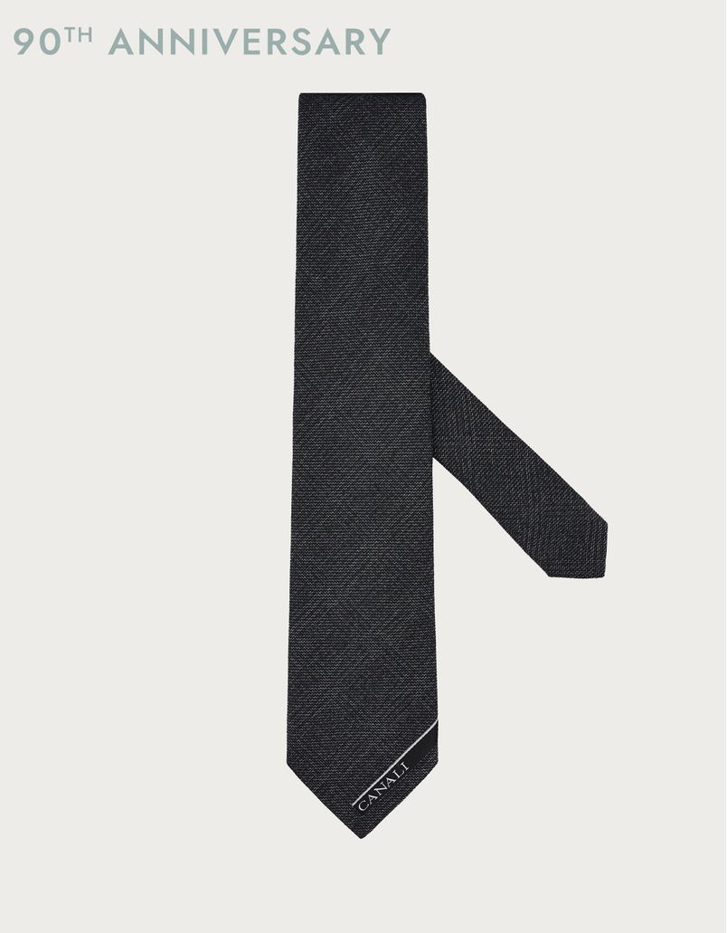 Grey silk tie - 90th Anniversary