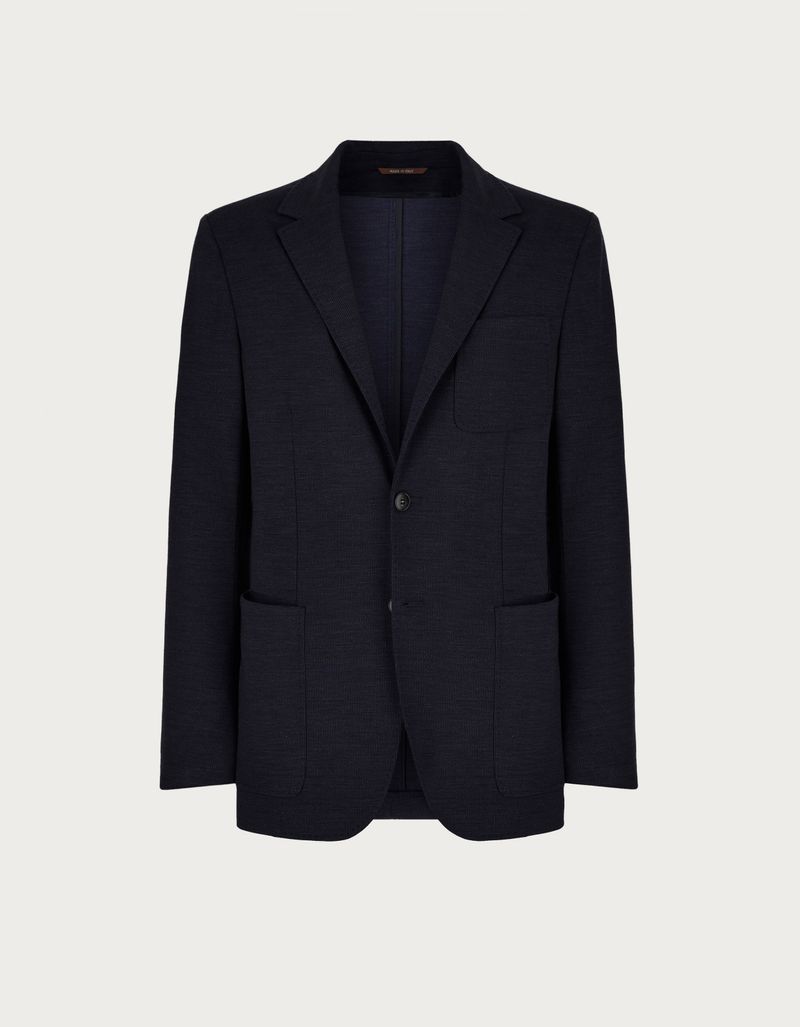 Men s blue blazer wool and lyocell blend Canali EU