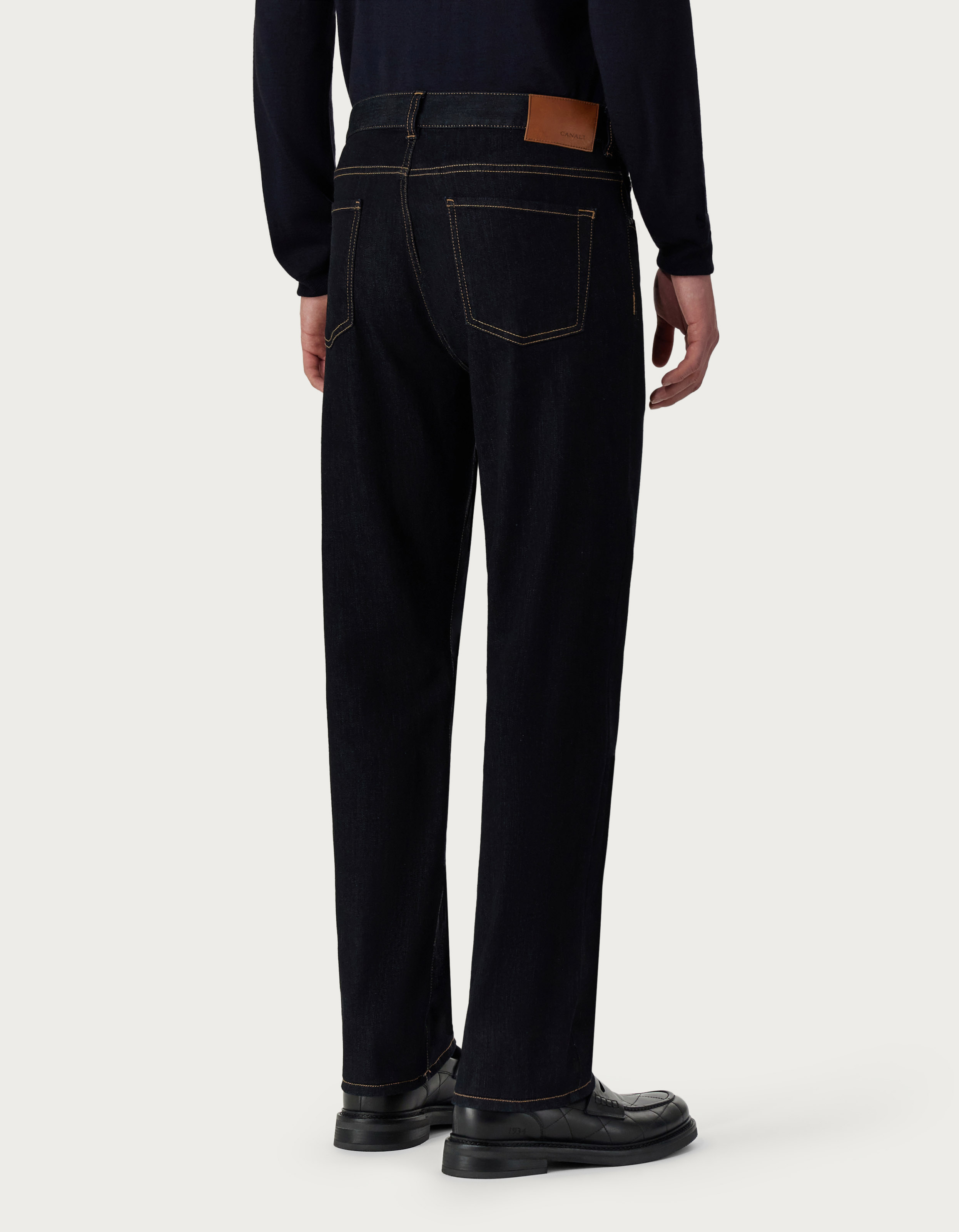 Five pocket men's blue denim jeans - Canali EU