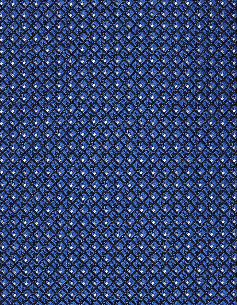 Blue silk tie with micro pattern