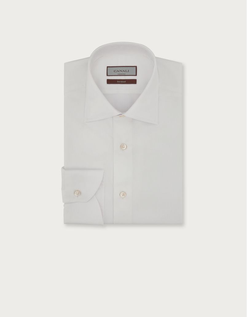 Regular-fit shirt in white Oxford sea island cotton